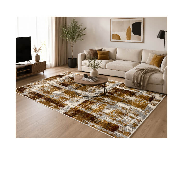 Tapis Shiny Shrink crème et or, 100 x 150 cm en polypropylène | Tapis décoratifs , Dakar, Sénégal