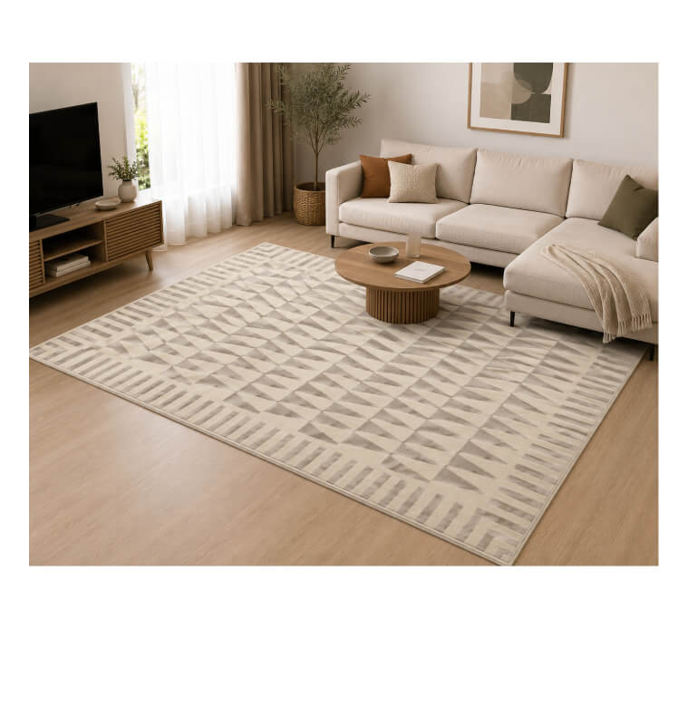 Tapis Latte crème et gris, 160 x 230 cm en polyester | Tapis décoratifs , Dakar, Sénégal