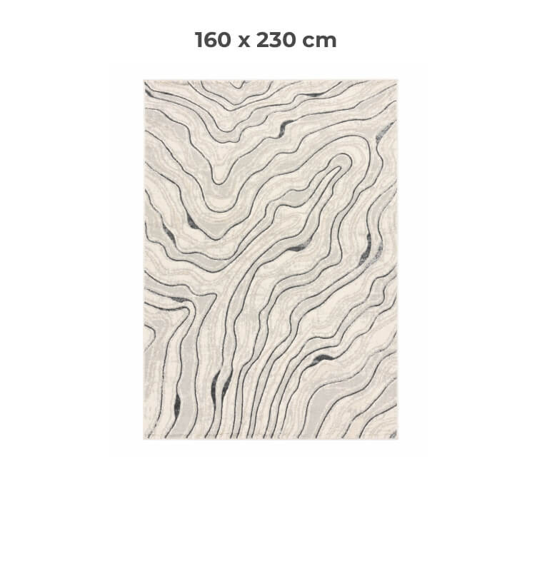 Tapis Safir crème et gris, 160 x 230 cm en polypropylène | Tapis décoratifs , Dakar, Sénégal