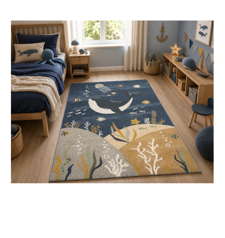 Tapis enfant Aura Océan 120 x 170 cm en polypropylène frisé | Décoration chambre enfant | 34 000 CFA , dakar, Sénégal