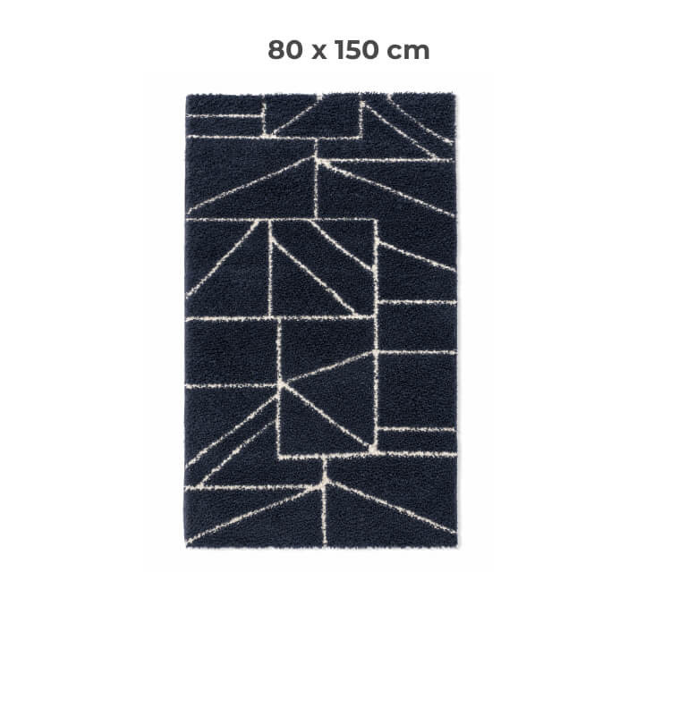 Tapis Shaggy Tokyo bleu et crème 80 x 150 cm en polypropylène | Tapis décoratifs , Dakar, Sénégal