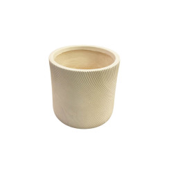 Pot d'extérieur en fibre d'argile blanc d 24 x H 24 cm