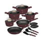 Batterie de cuisine Leonardo bordeaux en aluminium - 15 Pcs | Batteries de cuisine & coffrets  | 147 800 CFA , dakar, Sénégal