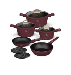 Batterie de cuisine Leonardo bordeaux en aluminium - 10 PCS | Batteries de cuisine & coffrets  | 119 700 CFA , dakar, Sénégal
