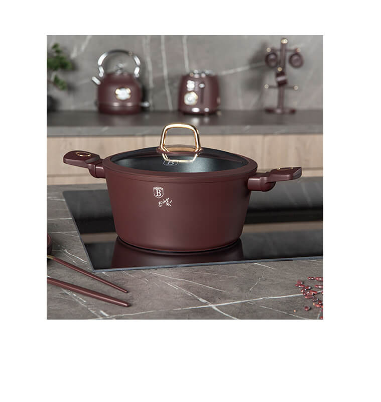 Cocotte 20 cm avec couvercle Leonardo bordeaux en aluminium | Casseroles & faitouts | 24 700 CFA , dakar, Sénégal