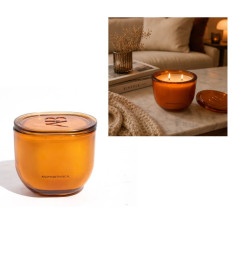 Bougie parfumée Orange et Bois de Santal dans pot en verre 400 g | Bougies & senteurs , Dakar, Sénégal
