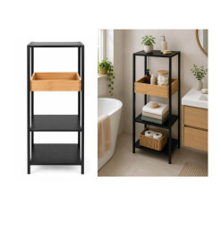 Étagère de salle de bain 4 niveaux MDF noir, 34 x 34 x 95 cm | Meubles & étagères salle de bain | 24 000 CFA , dakar, Sénégal