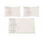Drap plat 240 x 300 cm + 2 taies en satin de coton blanc brodé 300 fils | Linge de lit , Dakar, Sénégal