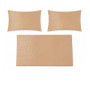 Drap plat 240 x 300 cm + 2 taies en satin de coton beige brodé 300 fils | Linge de lit , Dakar, Sénégal