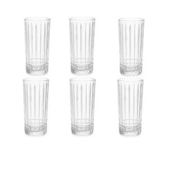 Verre à eau haut en verre transparent strié 335 ml - Lot de 6 | Verres & carafes | 5 000 CFA , dakar, Sénégal