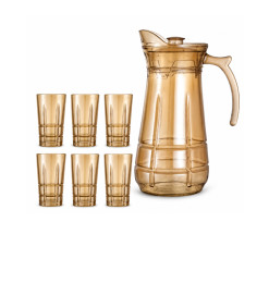 Carafe et 6 verres en verre ambré | Verres & carafes | 7 500 CFA , dakar, Sénégal