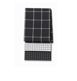 Torchons de cuisine gris à carreaux 50 x 70 cm en coton, Lot de 3 | Torchons, gants, tabliers, maniques | 3 900 CFA , dakar, ...