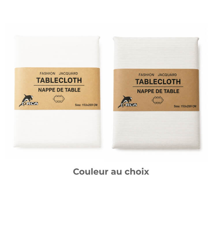 Nappe de table jacquard en polyester, blanc ou beige, 153 x 259 cm | Nappes & serviettes de table | 10 500 CFA , dakar, Sénégal