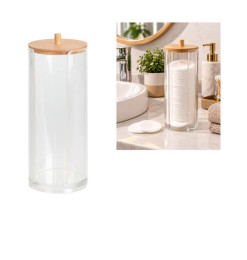 Distributeur de disques de coton avec couvercle en bambou | Accessoires beauté | 2 200 CFA , dakar, Sénégal