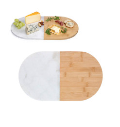 Plat de service ovale en bambou et marbre, 22 x 37 cm | Aperos, tapas & minis | 9 000 CFA , dakar, Sénégal