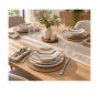 Coffret vaisselle 16 Pcs en grès taupe à rayures | Assiettes & coffrets d'assiettes | 18 000 CFA , dakar, Sénégal
