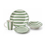 Coffret vaisselle 16 Pcs en grès vert à rayures | Assiettes & coffrets d'assiettes | 18 000 CFA , dakar, Sénégal