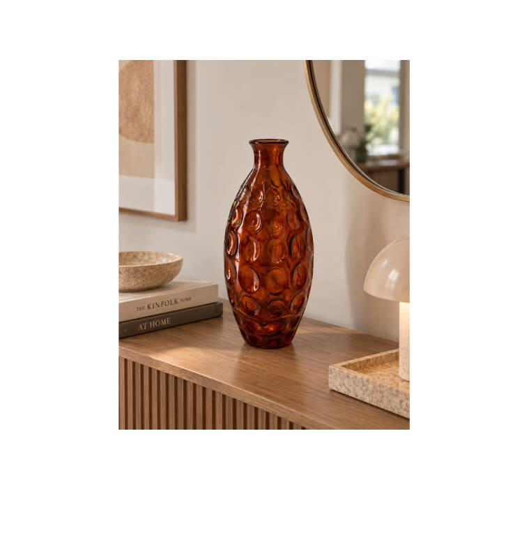 Vase texturé en verre ambre, 15 x 31 cm | Vases déco , Dakar, Sénégal