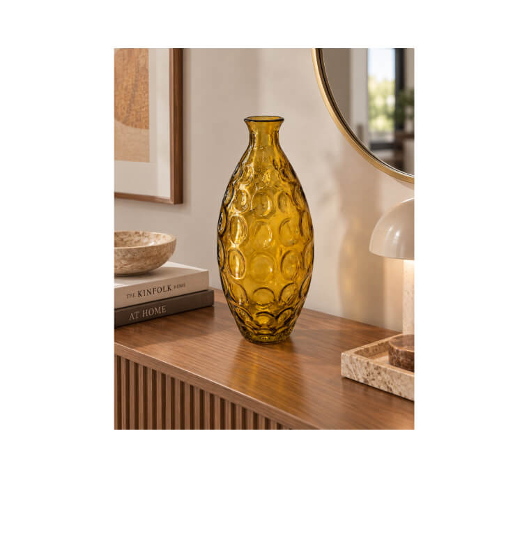 Vase texturé en verre jaune clair, 15 x 31 cm | Vases déco , Dakar, Sénégal