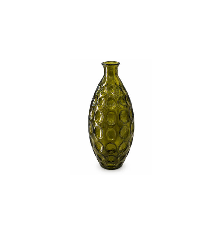 Vase texturé en verre vert clair, 15 x 31 cm | Vases déco , Dakar, Sénégal