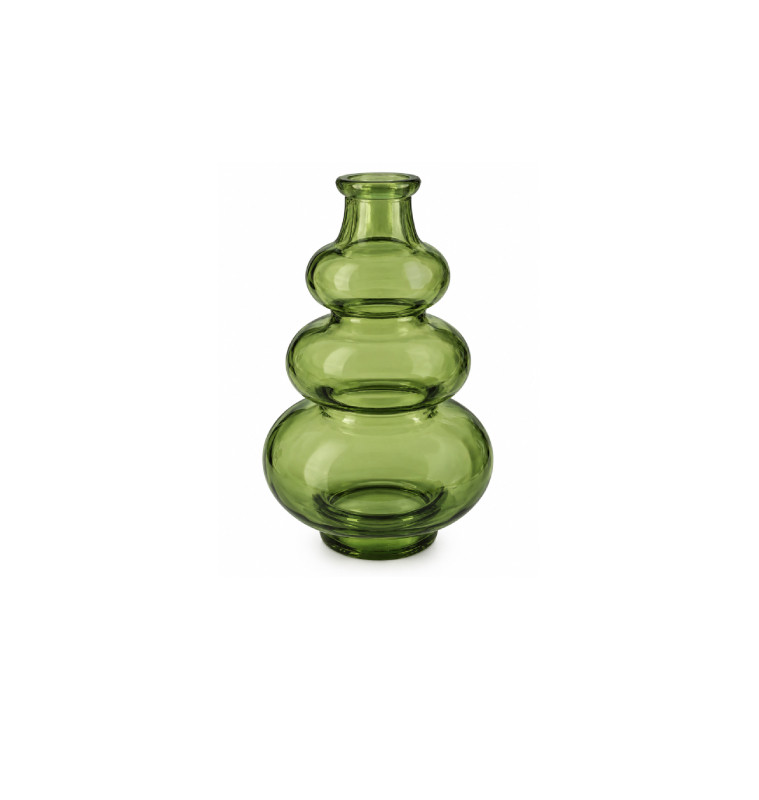 Vase à forme arrondie en verre vert clair, 15 x 22 cm | Vases déco , Dakar, Sénégal