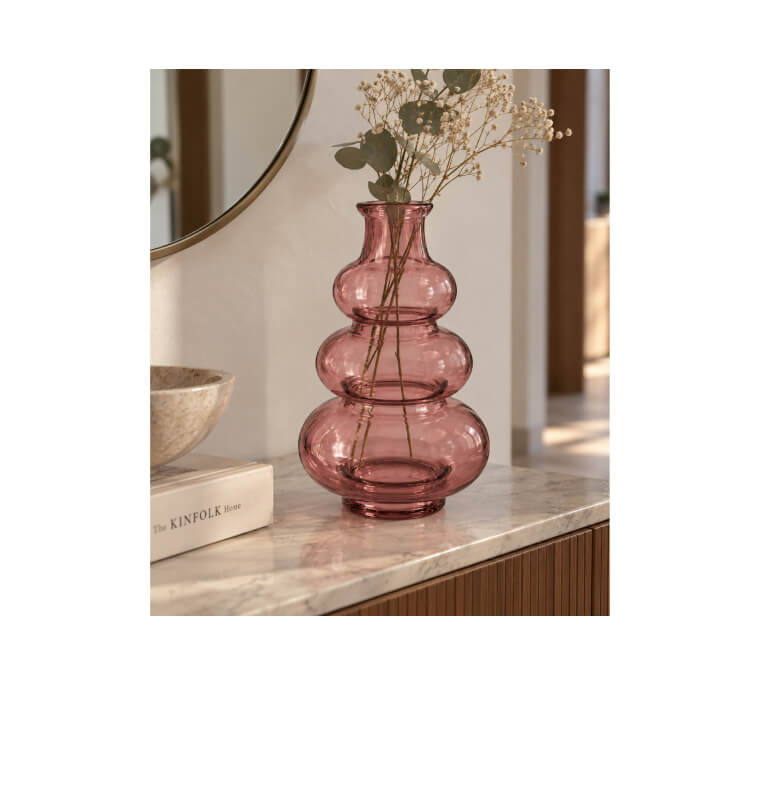 Vase à forme arrondie en verre rose clair, 15 x 22 cm | Vases déco , Dakar, Sénégal
