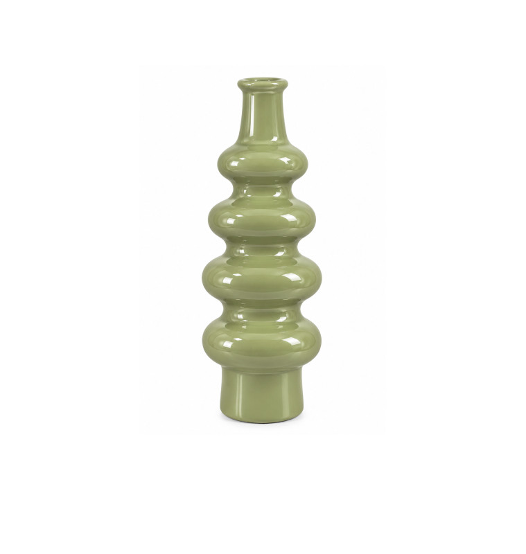 Vase sculptural en verre opaque vert foncé, 16 x 40 cm | Vases déco , Dakar, Sénégal