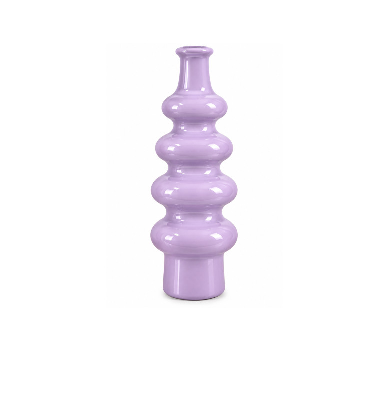 Vase sculptural en verre opaque mauve, 16 x 40 cm | Vases déco , Dakar, Sénégal