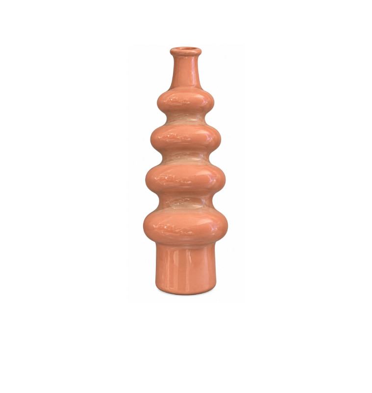 Vase sculptural en verre opaque rose, 16 x 40 cm | Vases déco , Dakar, Sénégal