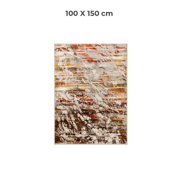 Tapis Shiny Shrink crème et brique en polypropylène, 100 x 150 cm | Tapis décoratifs , Dakar, Sénégal