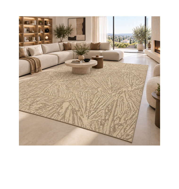 Tapis Latte crème et gris en polyester, 200 x 290 cm | Tapis décoratifs , Dakar, Sénégal