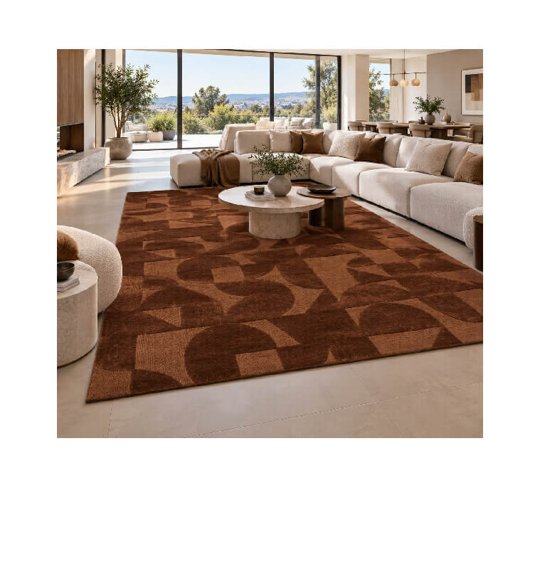 Tapis texturé bordeaux en polyester, 200 x 290 cm | Tapis décoratifs , Dakar, Sénégal
