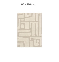 Tapis à motifs géométriques blanc et gris, 80 x 120 cm | Tapis décoratifs , Dakar, Sénégal