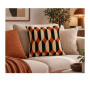 Coussin déco en velours brodé terracotta, beige et noir, 50 x 50 cm | Coussins déco , Dakar, Sénégal