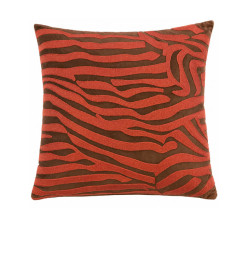 Coussin déco en velours brodé orange et marron, 50 x 50 cm | Coussins déco , Dakar, Sénégal
