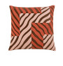 Coussin déco en velours brodé beige, orange et rose, 50 x 50 cm | Coussins déco , Dakar, Sénégal