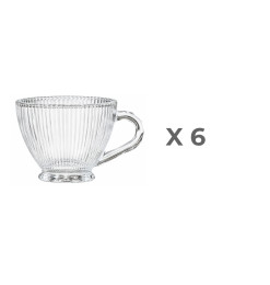 Tasse en verre transparent strié 540 ml - Lot de 6 | Tasses & mugs | 5 200 CFA , dakar, Sénégal
