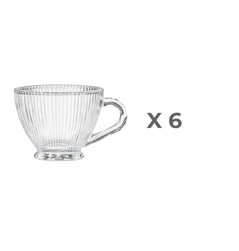 Tasse en verre transparent strié 540 ml - Lot de 6 | Tasses & mugs | 5 200 CFA , dakar, Sénégal
