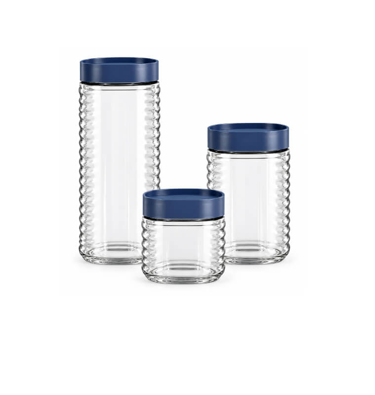 Bocal à provision en verre avec couvercle noir - Lot de 3 | Bocaux & bonbonnières | 2 900 CFA , dakar, Sénégal