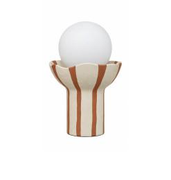 Lampe de table en céramique crème et marron avec globe en verre opaque | Lampes de table, lampes de chevet , Dakar, Sénégal