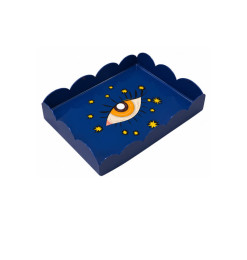 Mini plateau vide-poche oeil mystique en métal bleu, 20 x 15 x 3 cm | Déco divers , Dakar, Sénégal
