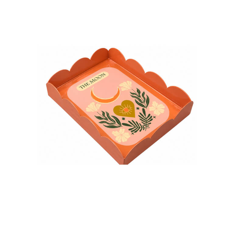 Mini plateau vide-poche Tarot lunaire en métal rose, 20 x 15 x 3 cm | Déco divers , Dakar, Sénégal