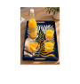 Plateau de service en métal décor floral jaune, crème et bleu, 45 x 31 x 4 cm | Plateaux | 25 000 CFA , dakar, Sénégal
