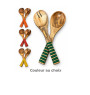 Couverts à salade en bois de manguier avec manches colorés, 31 x 8 x 4 cm | Couverts & coffrets couverts | 6 000 CFA , dakar,...