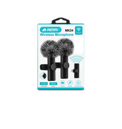Microphone sans fil Bluetooth USB-C noir, portée 20 m