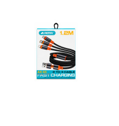 Câble de charge 3-en-1 1,2 m