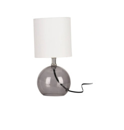 Lampe de table en métal et verre fumé avec abat-jour blanc | Lampes de table, lampes de chevet , Dakar, Sénégal