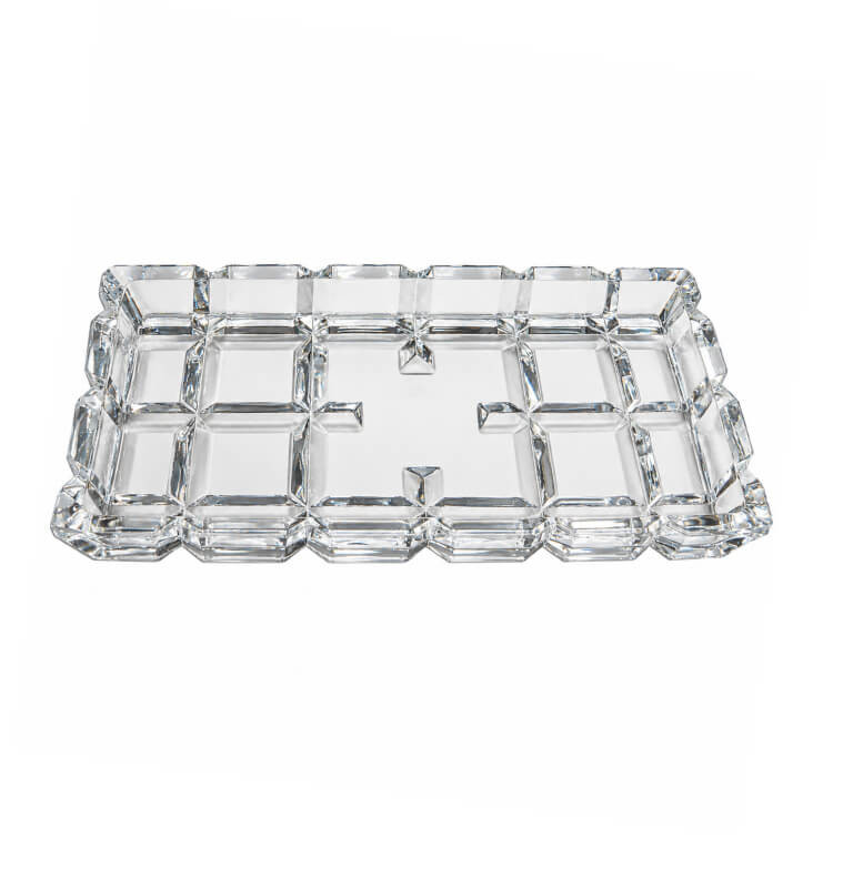 Plat de présentation en verre transparent à relief géométrique | Aperos, tapas & minis | 6 100 CFA , dakar, Sénégal
