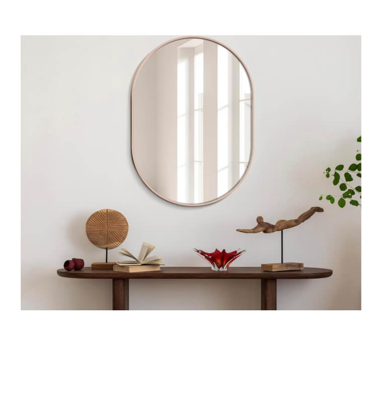 Miroir ovale avec contour doré ou rose gold, 60 x 90 cm | Miroirs , Dakar, Sénégal