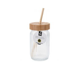 Mug en verre 500ml avec couvercle en bambou | Distributeurs de boissons & mugs avec paille | 2 100 CFA , dakar, Sénégal